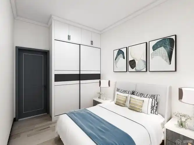 次卧:对于小户型而言,卧室就是一张床,一个衣柜,一两个床头柜,再留一