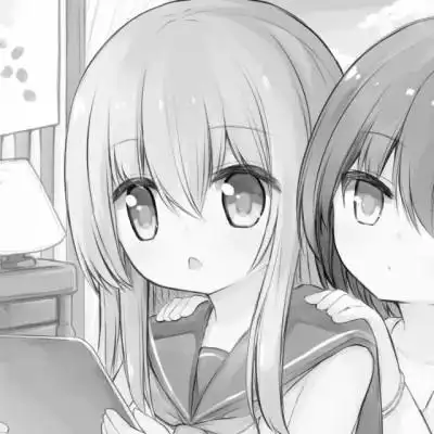 黑白动漫女闺蜜头像