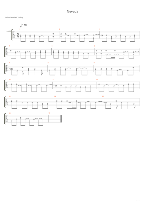 nevada吉他谱