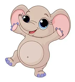 可爱,小象,跳舞,矢量,插画