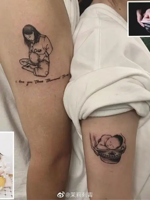 家人_纹身图案手稿图片_茉莉的纹身作品集