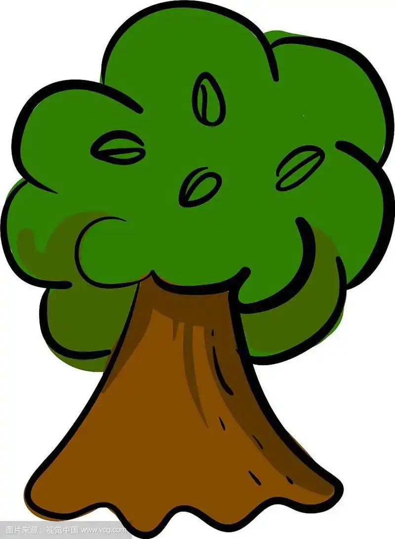 白色背景上的一棵小树