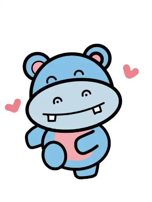 简笔画向你走来的小河马附教程