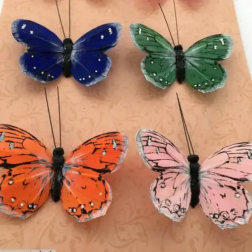 新的设计手工羽毛蝴蝶家居装饰