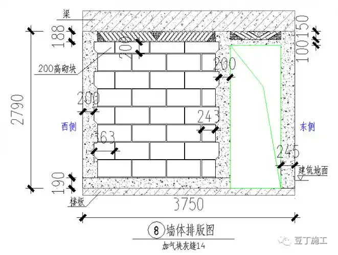 8号墙体排砖cad示意图