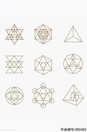 简约线条几何图形组合矢量素材