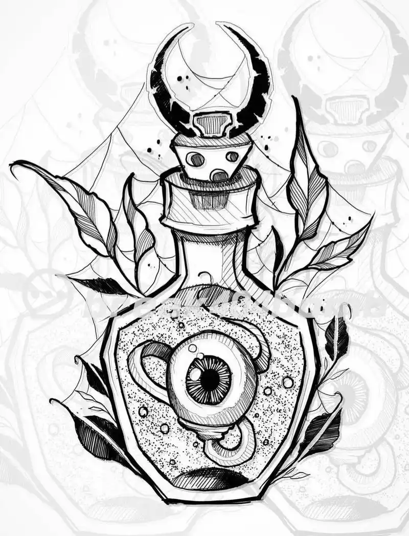 暗黑纹身 #素描纹身手稿#单针纹身#blackwork#暗黑纹身手稿#杭州纹身