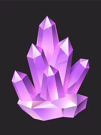 紫色首饰卡通宝石.水晶石笋和钟乳石,彩色 3d 豪华石英,霓虹发