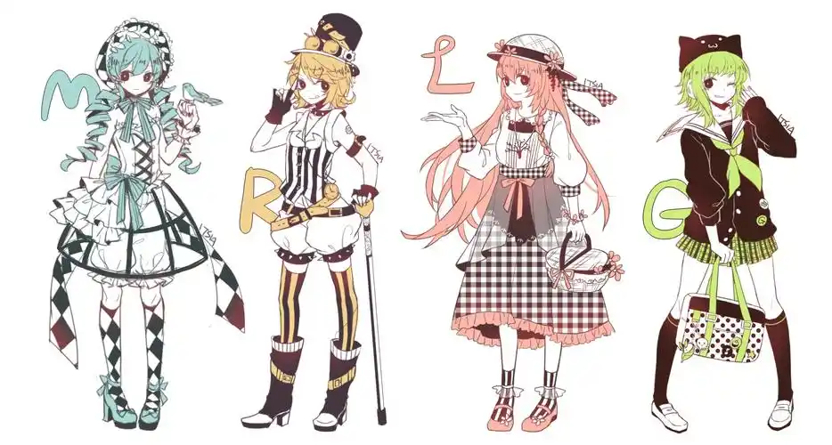 7861【侵权删】无题 pixiv p站 二次元服装… _ 素材设计稿[图片