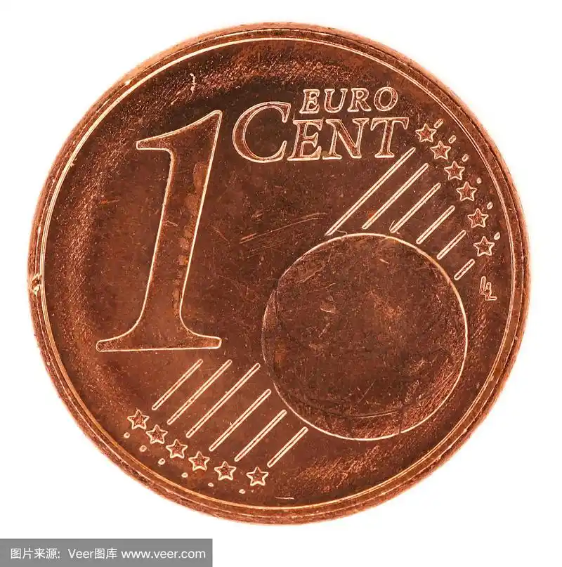 孤立的一欧元分硬币