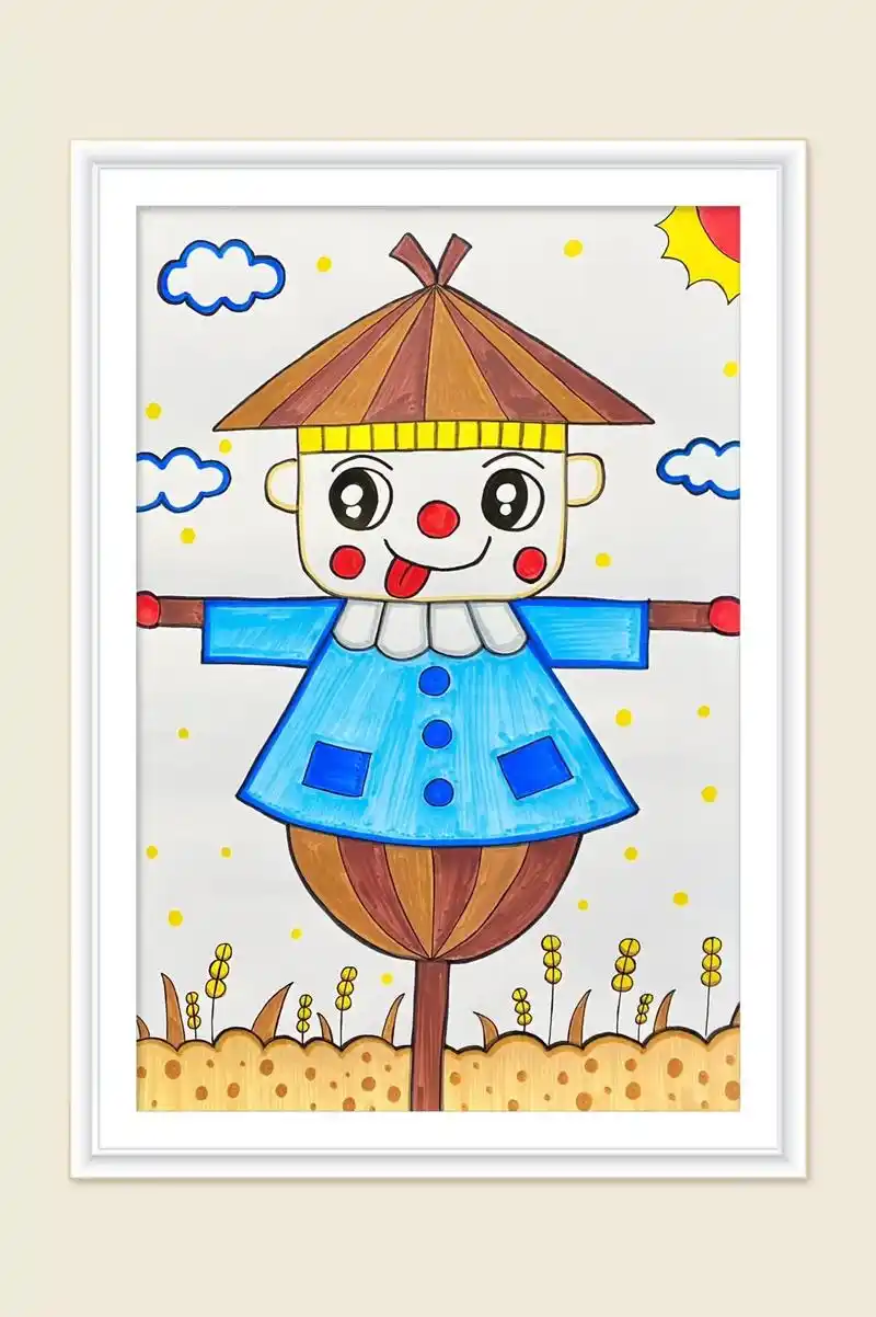 麦田中的稻草人.秋风吹黄了稻田,一起感受丰收的喜