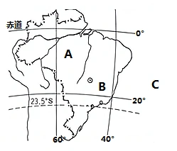 读"巴西轮廓图",回答下列问题.