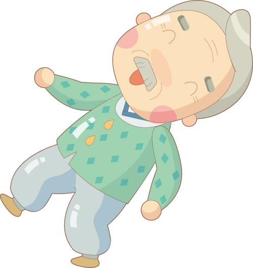 老爷爷卡通手绘装饰元素