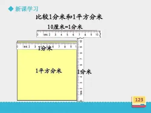 新课学习 比较1分米和1平方分米 10厘米=1分米 1分米 1平方分米 1分米