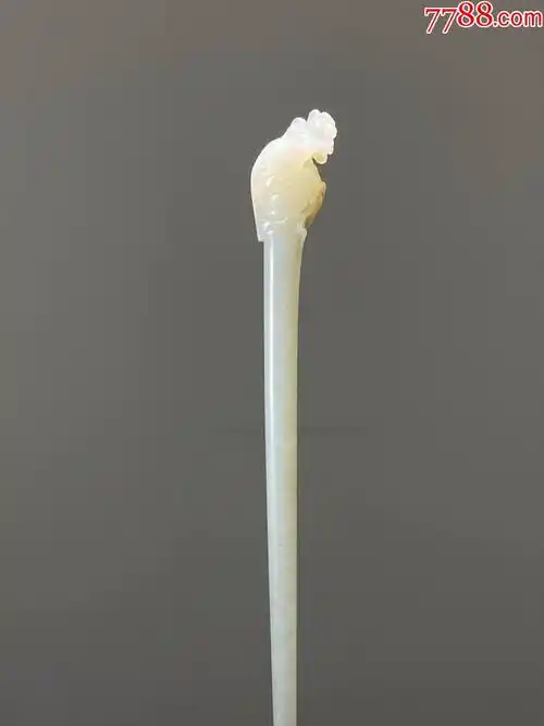 清代和田玉籽料白玉喜鹊登枝玉簪老玉发饰喜鹊发簪喜上眉梢