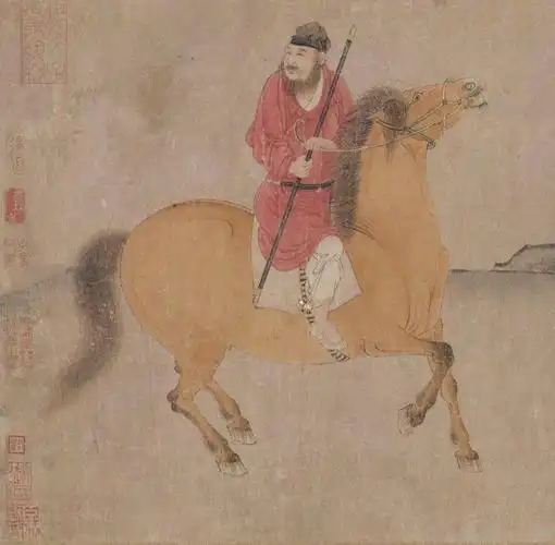 ▼唐 韩幹 十六神骏图局部 私人收藏对于韩幹所画的"照夜白",唐玄宗