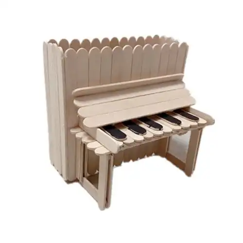 钢琴雪糕棒diy手工制作幼儿园作业亲子玩具冰棒棍材料彩色棒木片