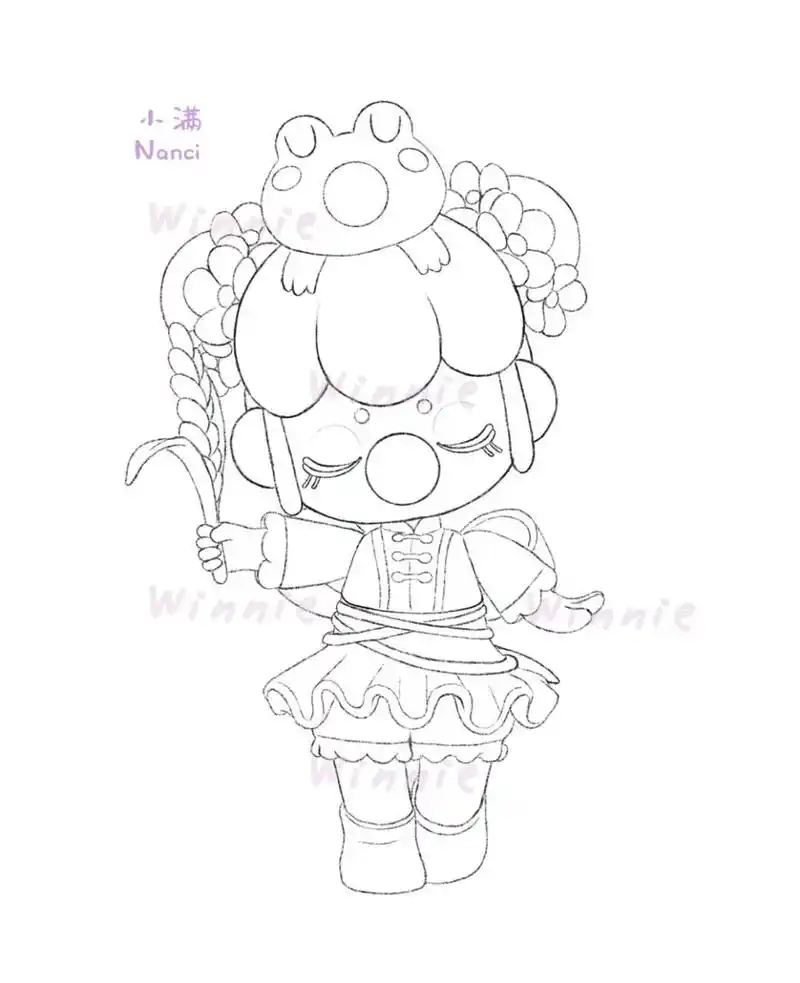 【手绘彩铅盲盒】nanci二十四节气小满/附线稿 老规矩:完整绘画过程