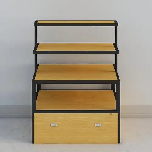 中岛展示柜1000x700x1300黑柱-空23d模型下载_货架/展台/展柜3d模型