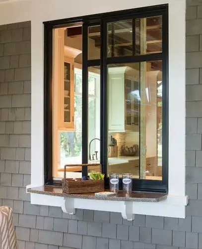 现代风格厨房推拉窗装修效果图 简洁美观