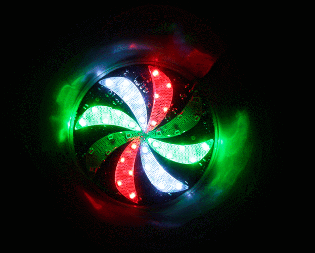 风扇七彩灯 旋转汽车爆闪灯 8cm风火轮 风叶爆闪灯 摩托车风炫灯