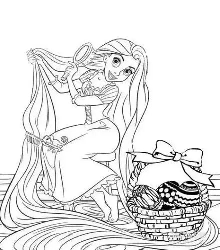 长发公主乐佩的简笔画