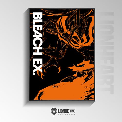 死神bleach20周年纪念展会主视觉牛头虚原画海报挂画相框装饰画