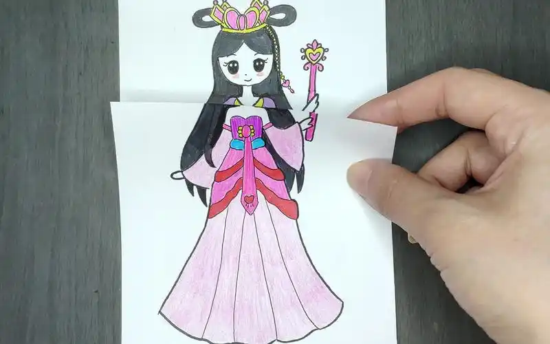 用一张纸画画,给叶罗丽换上紫色短款礼服,你喜欢长裙还是礼服?