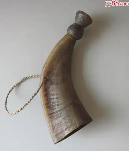 古玩道教法器黄牛角吹号6