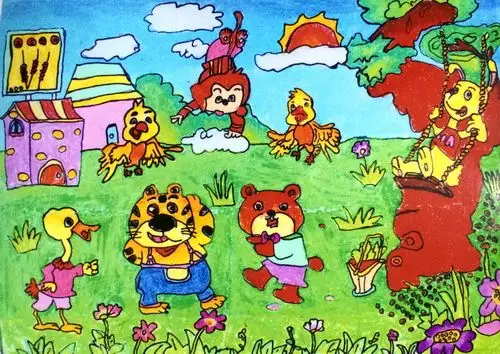 动物乐园/少儿绘画作品/儿童画/网络美术馆_中国少儿美术教育网