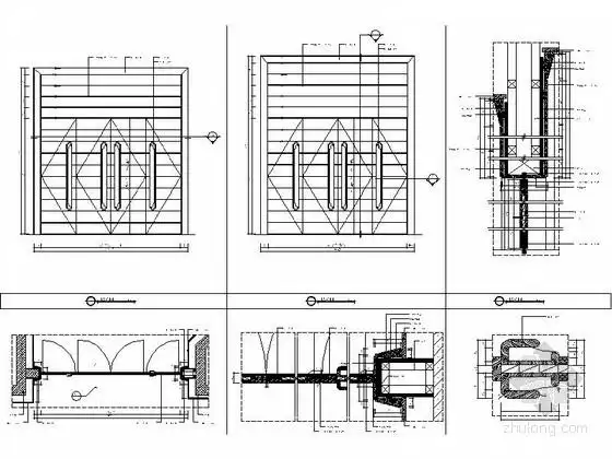 会议室4开门资料下载-会议室四扇平开门详图