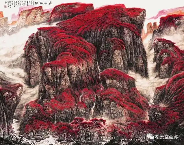 《燕山秋月 》 450x300cm《幽燕金秋》 600x600cm《燕山新雨》 600x