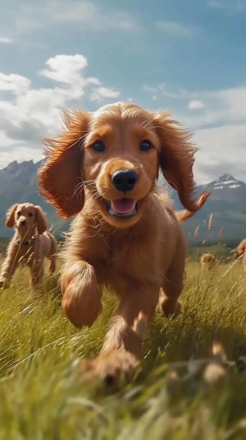 快乐奔跑得修狗.#可卡犬 #高清壁纸 #治愈 #快乐修狗 # - 抖音