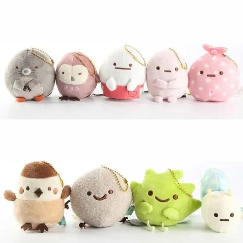 日系可爱萌物炸虾蜥蜴小猫白熊毛绒挂件 卡通公仔迷你背包小挂饰