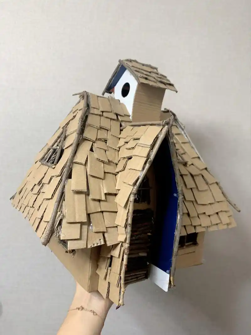 94纸箱diy房子-森林魔法屋手工制作 学校的作业(用奇妙的几何立体