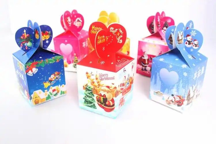 淘宝爆款圣诞节装饰用品礼盒袋平安夜苹果盒子包装纸盒订制批发