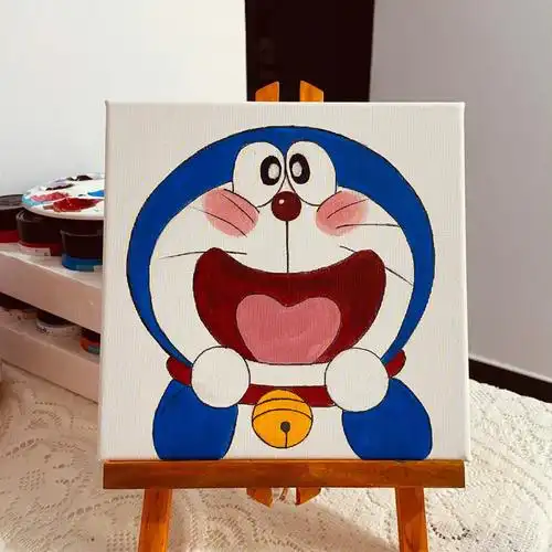 卡通丙烯画多啦a梦