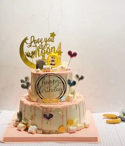 定制 武汉生日蛋糕双层美少女水冰月同城市区免费配送到门