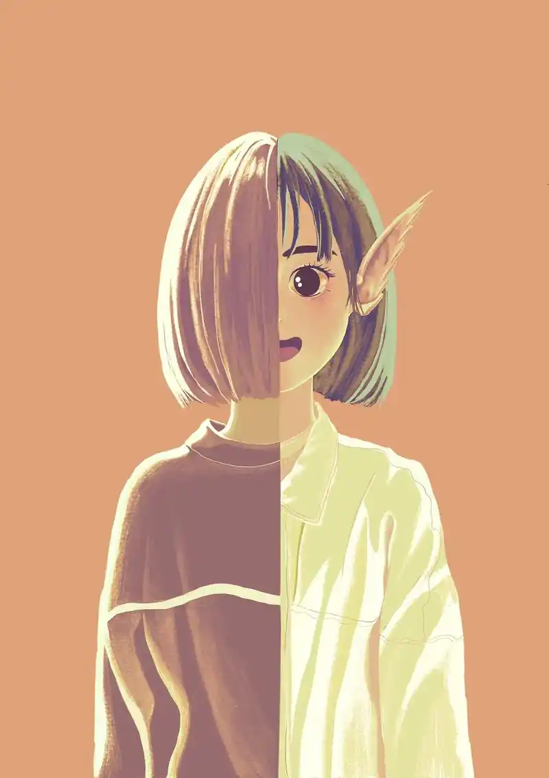 天使与恶魔#绘画 #插画 - 抖音