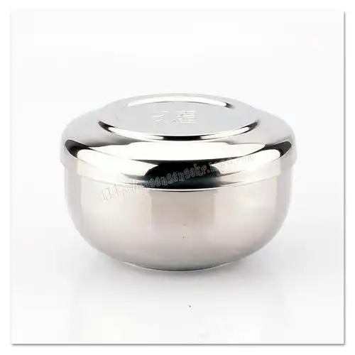 外贸原单 不锈钢带盖韩式碗 出口韩国带盖米饭碗 福字婚庆碗