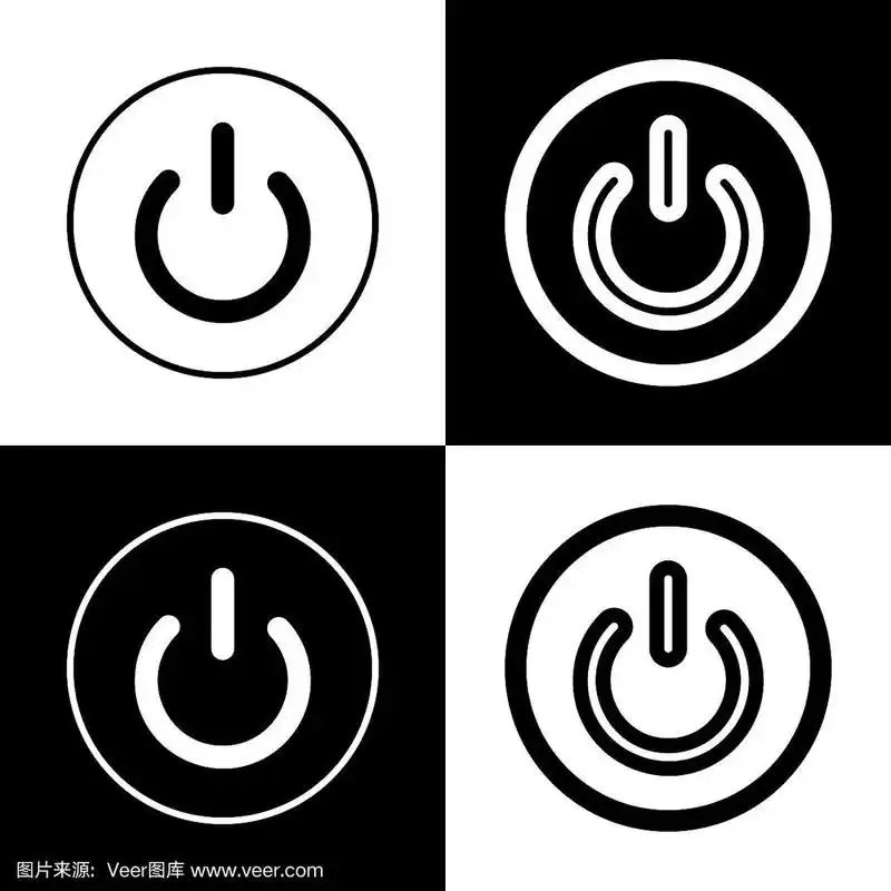 开/关开关标志黑白图标