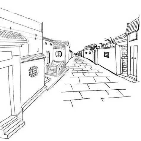 一条街简笔画 一条街简笔画马路