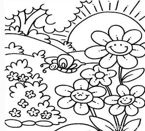 欣赏花园简笔画的画法图片花园的简笔画图片大全美丽的花园简笔画图片