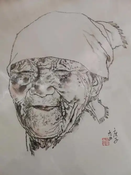 《人物写生》136×68cm