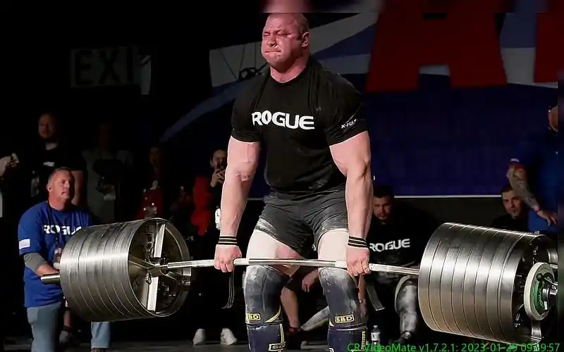 大力士硬拉比赛,挑战1073磅重量的牛人