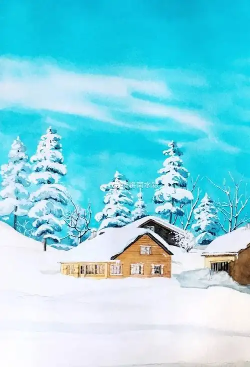 八个步骤画一幅水彩雪景!