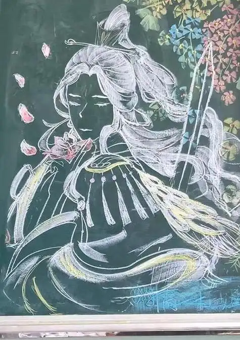 别人学校的黑板报简直大触啊好棒班上有这样的粉笔画高手根本不用担心