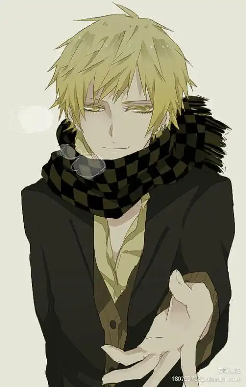 一个黄发金眼笑起来很温柔围着围巾的男孩子是哪个动漫里的