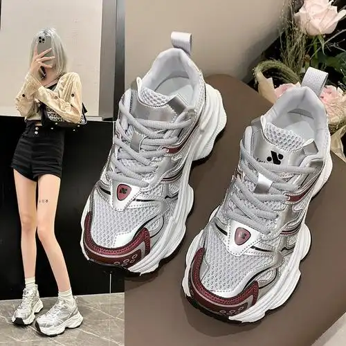 老爹鞋女鞋子ins潮2024新款春季厚底运动鞋网面显脚小爆款休闲鞋