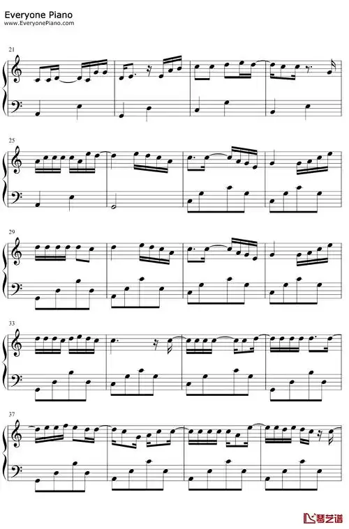 大城小爱钢琴谱